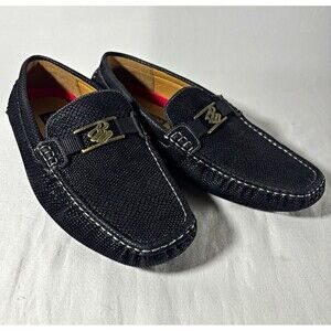 Rocawear Dwight Men’s Black Faux Leather Slip-On Square Toe Loafers US 8 EU 41